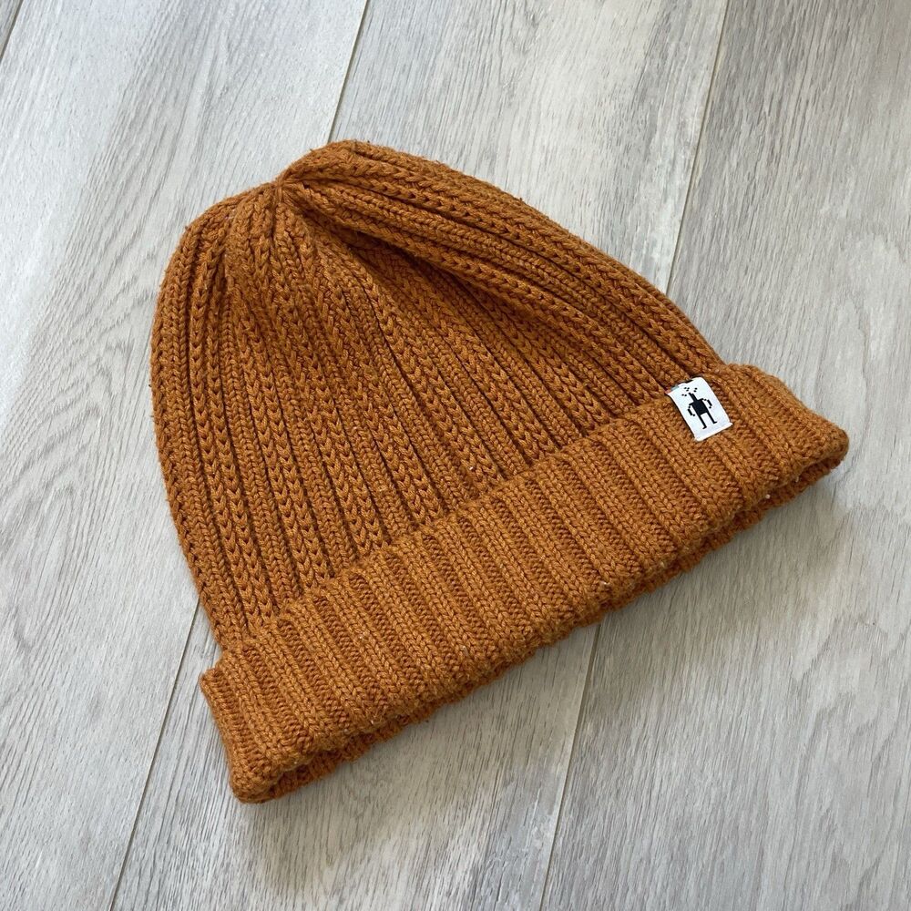 Smartwool Knit Beanie foldover logo unisex Orange one size granola girl gorpcore